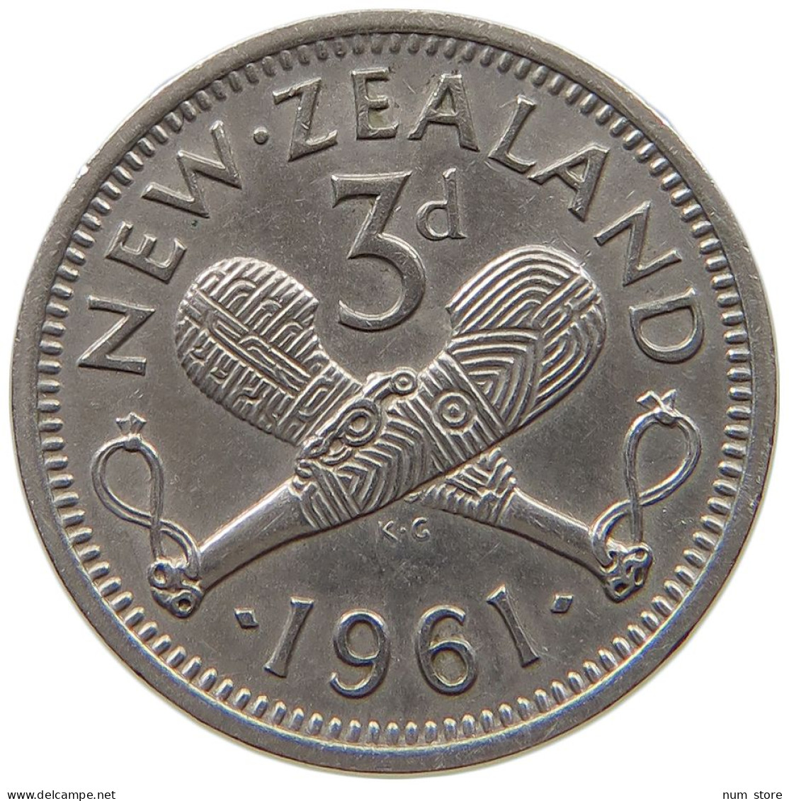 NEW ZEALAND 3 PENCE 1961 Elizabeth II. (1952-2022) #a069 0373 - Nieuw-Zeeland
