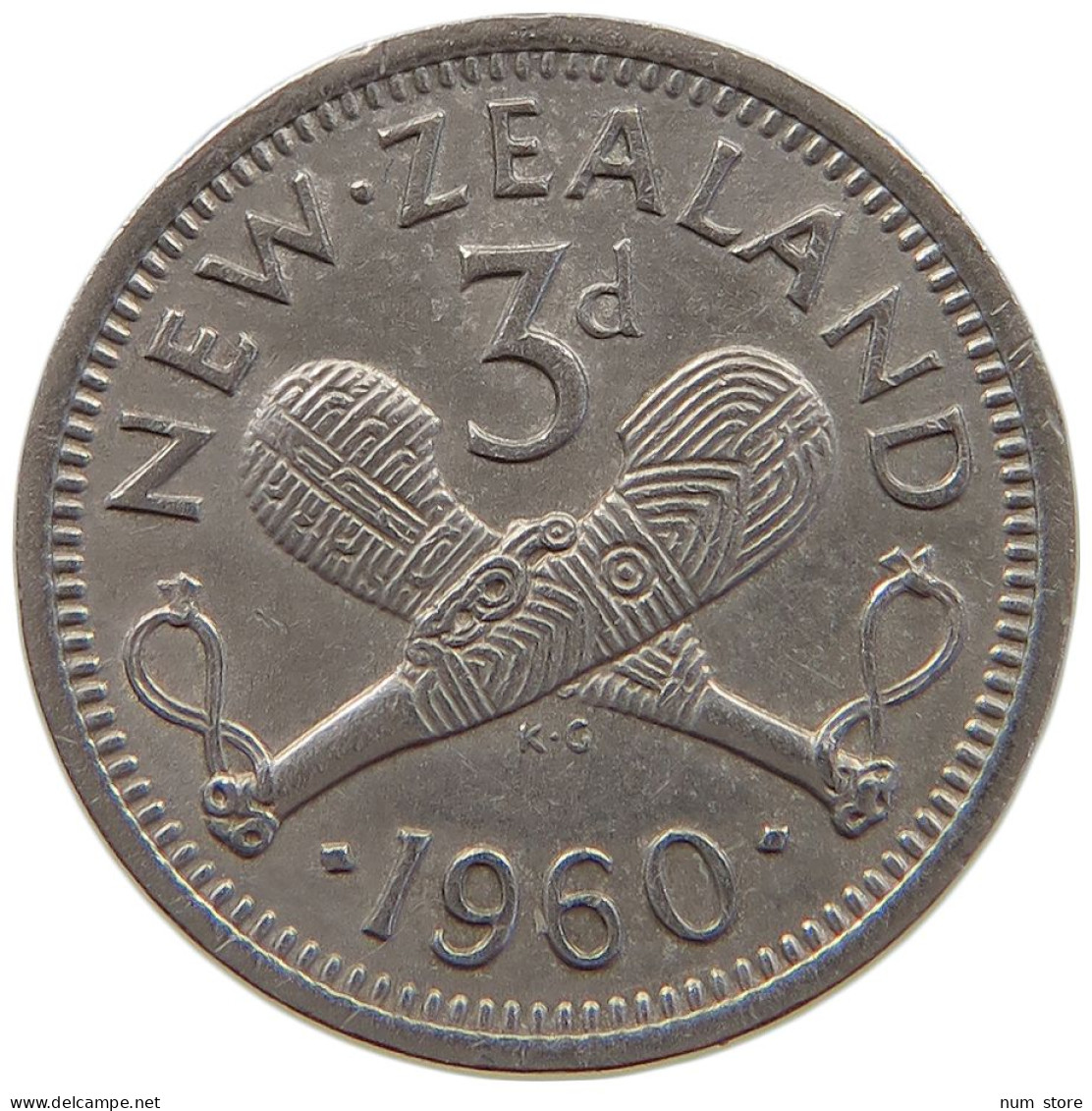 NEW ZEALAND 3 PENCE 1960 Elizabeth II. (1952-2022) #a071 0583 - Nieuw-Zeeland