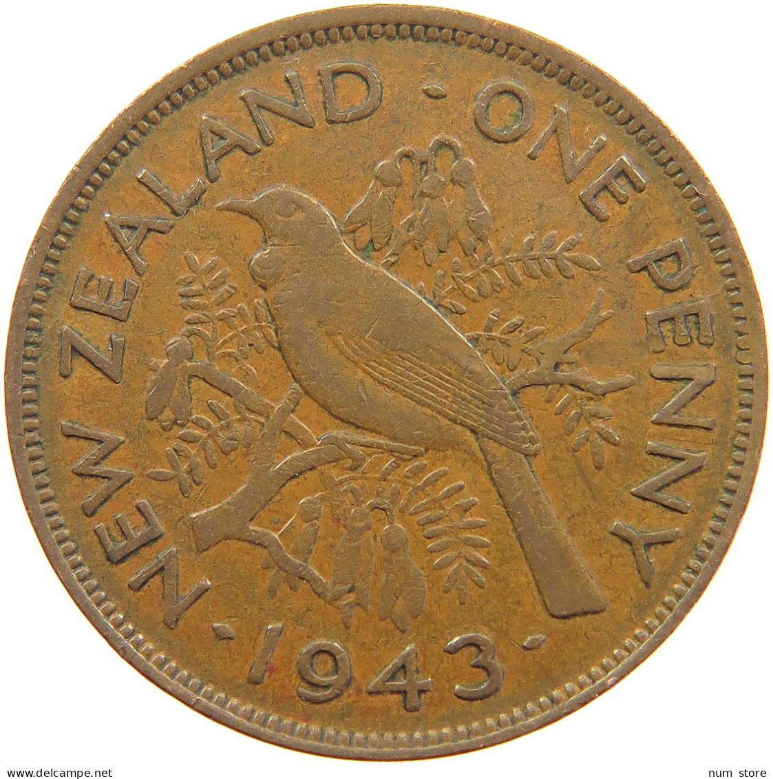 NEW ZEALAND PENNY 1943 George VI. (1936-1952) #a065 0309 - Nieuw-Zeeland