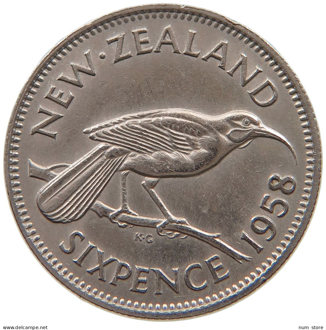 NEW ZEALAND 6 PENCE 1958 Elizabeth II. (1952-2022) #a046 0691 - New Zealand