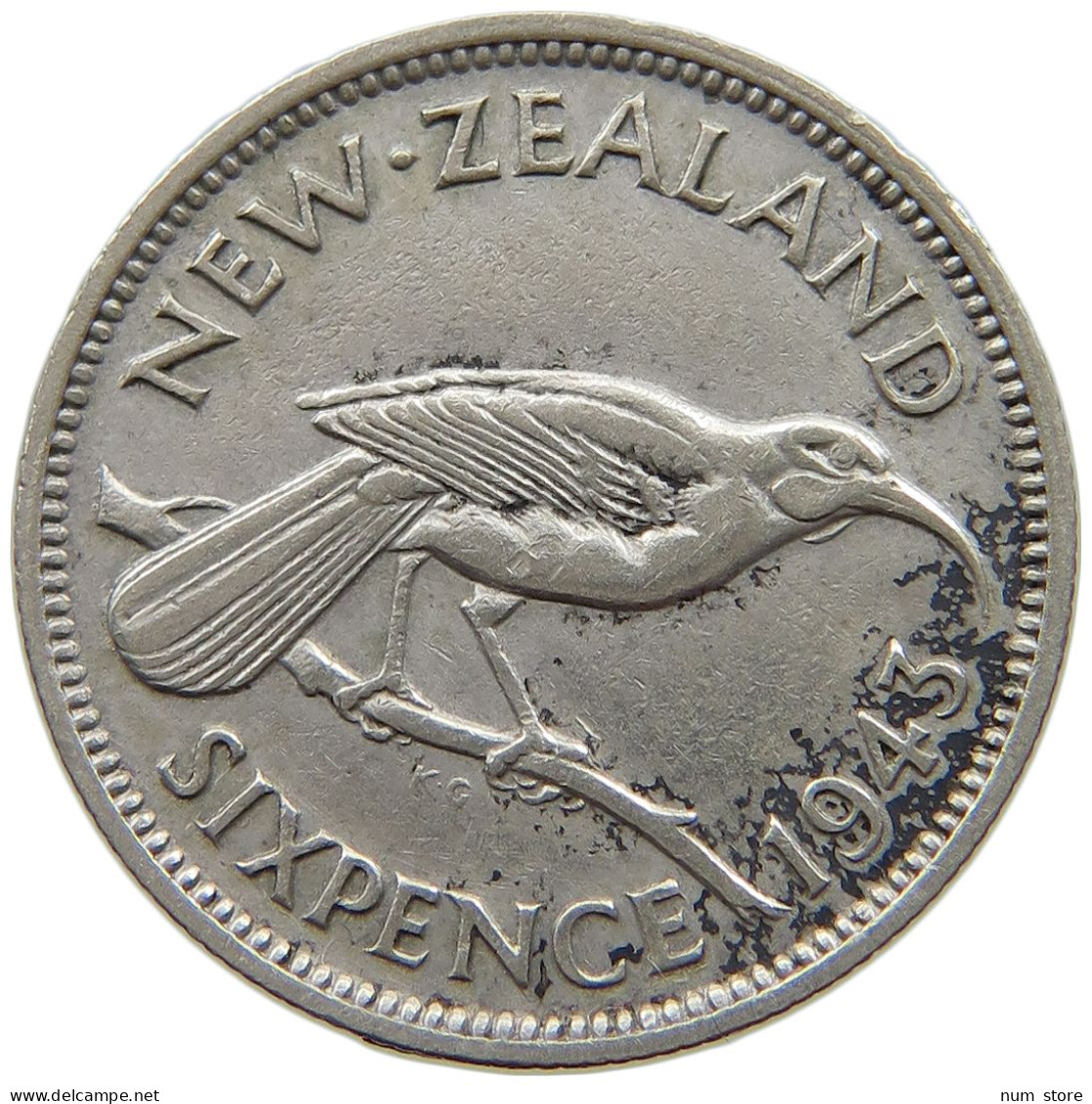 NEW ZEALAND 6 PENCE 1943 George VI. (1936-1952) #a081 0889 - Nieuw-Zeeland