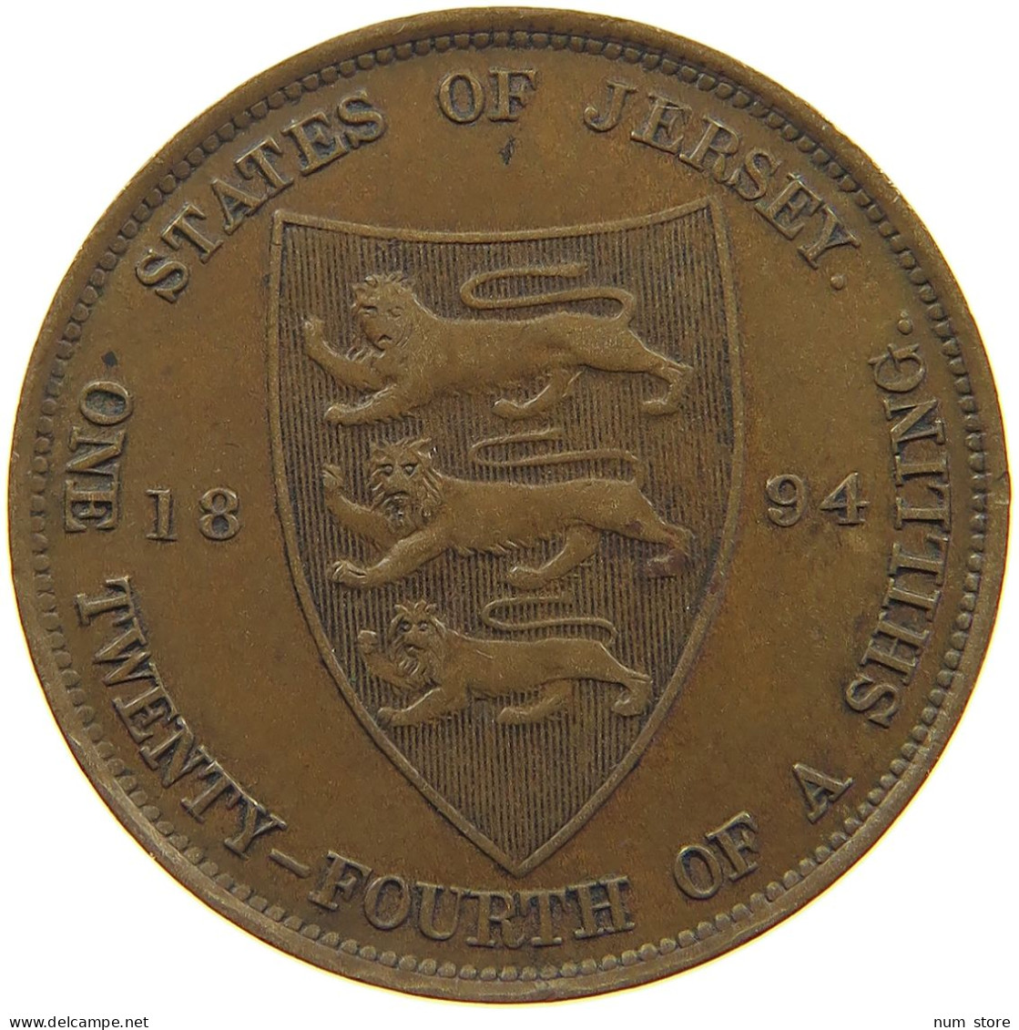 JERSEY 1/24 SHILLING 1894 Victoria 1837-1901 #c054 0187 - Jersey