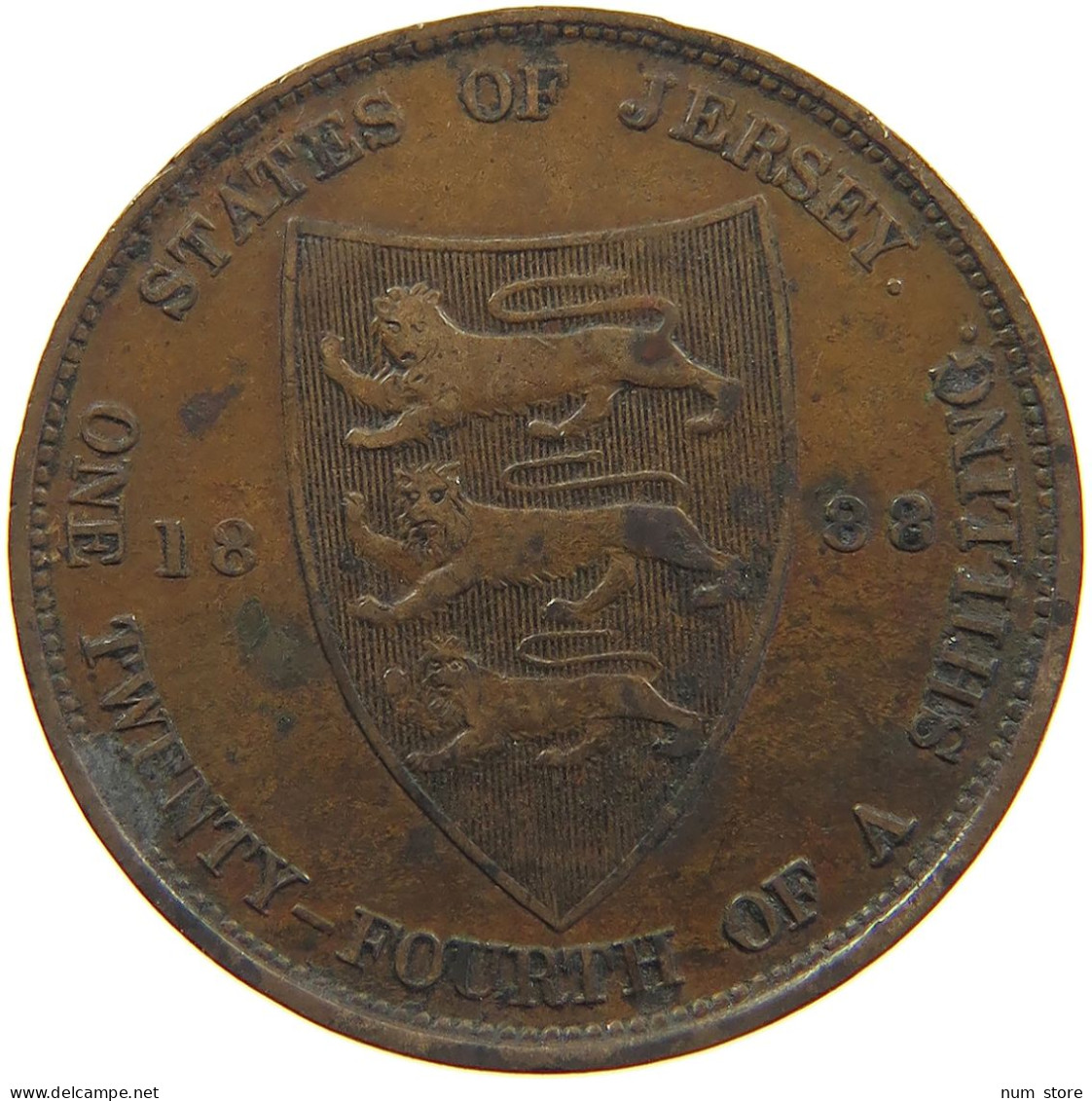 JERSEY 1/24 SHILLING 1888 Victoria 1837-1901 #c034 0609 - Jersey