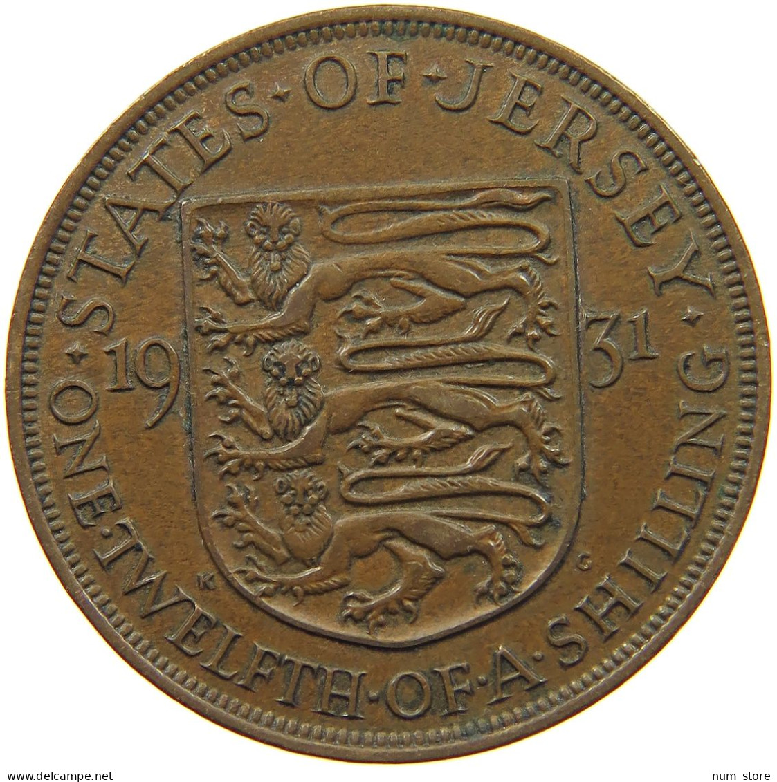 JERSEY 1/12 SHILLING 1931 George V. (1910-1936) #c013 0017 - Jersey