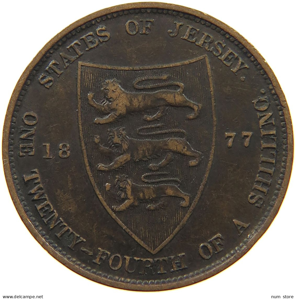 JERSEY 1/24 SHILLING 1877 Victoria 1837-1901 #c010 0085 - Jersey