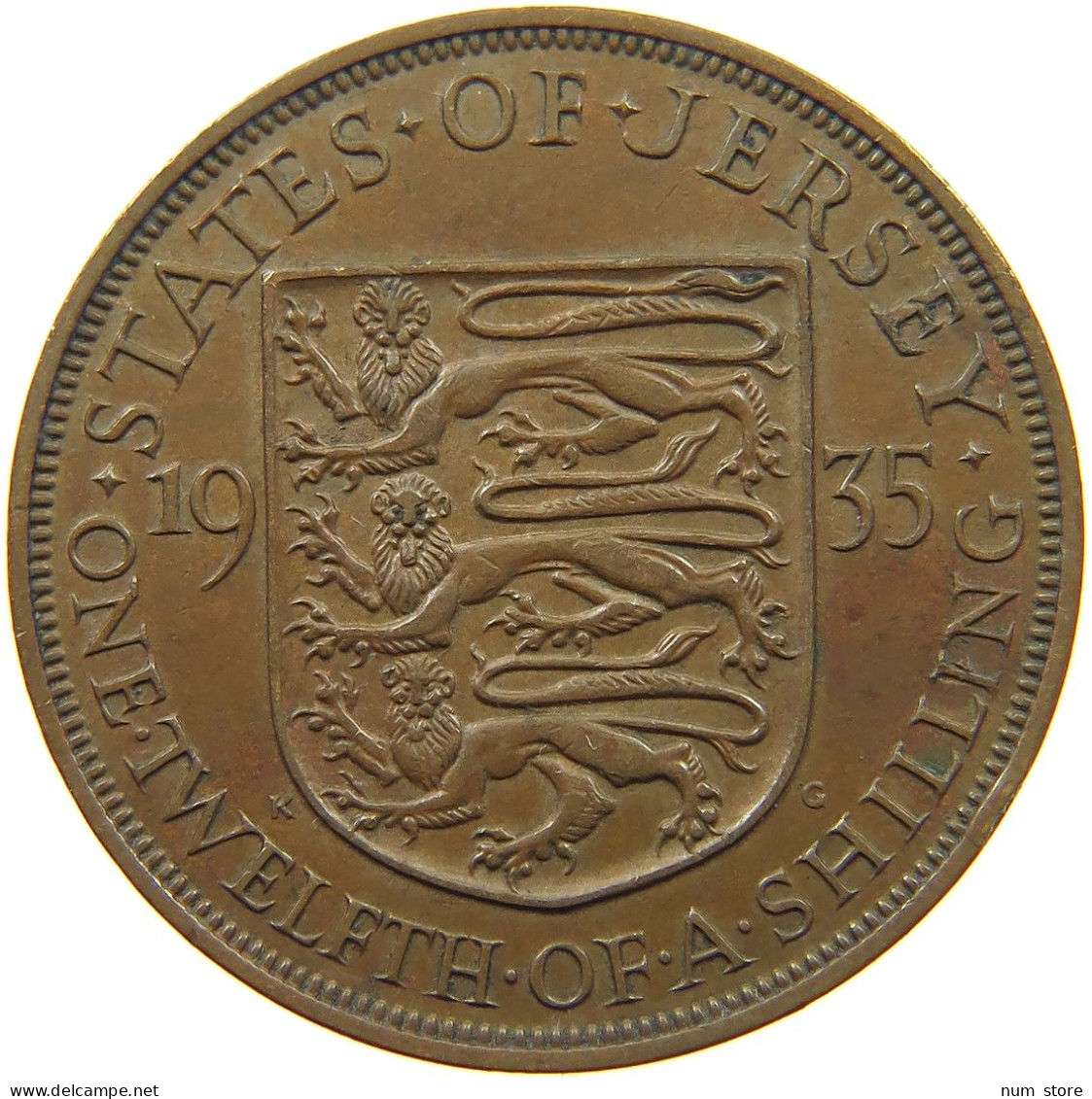 JERSEY 1/12 SHILLING 1935 George V. (1910-1936) #c009 0215 - Jersey