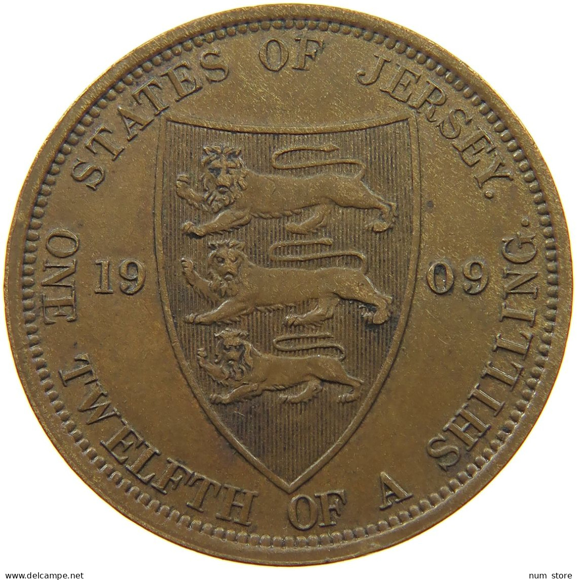 JERSEY 1/12 SHILLING 1909 Edward VII., 1901 - 1910 #c009 0207 - Jersey