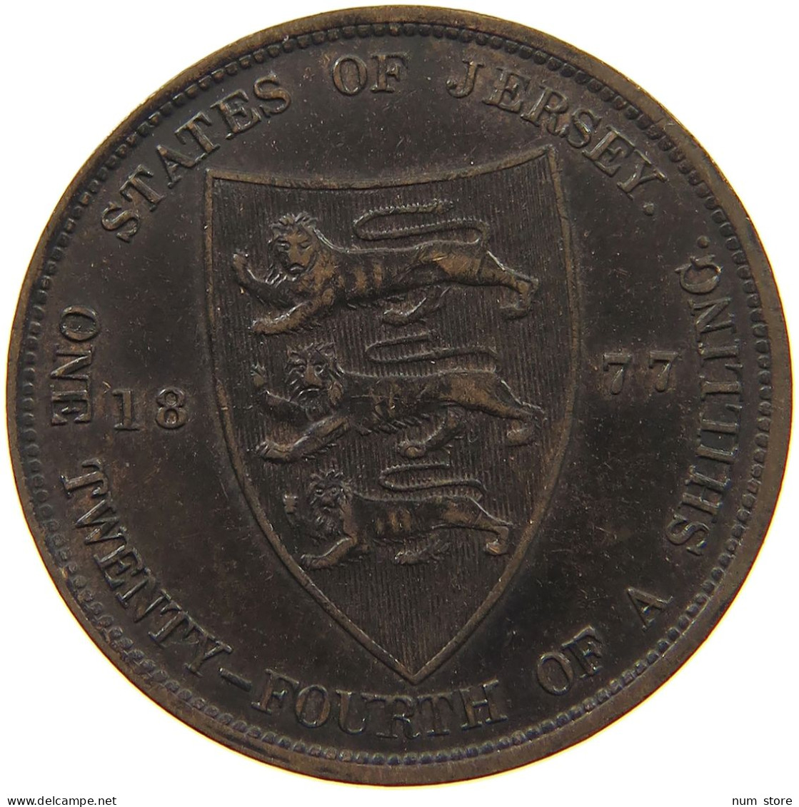 JERSEY 1/24 SHILLING 1877 Victoria 1837-1901 #c008 0355 - Jersey