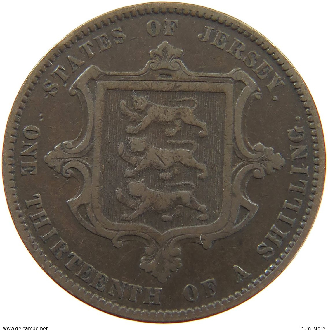 JERSEY 1/13 SHILLING 1871 Victoria 1837-1901 #a084 0179 - Jersey