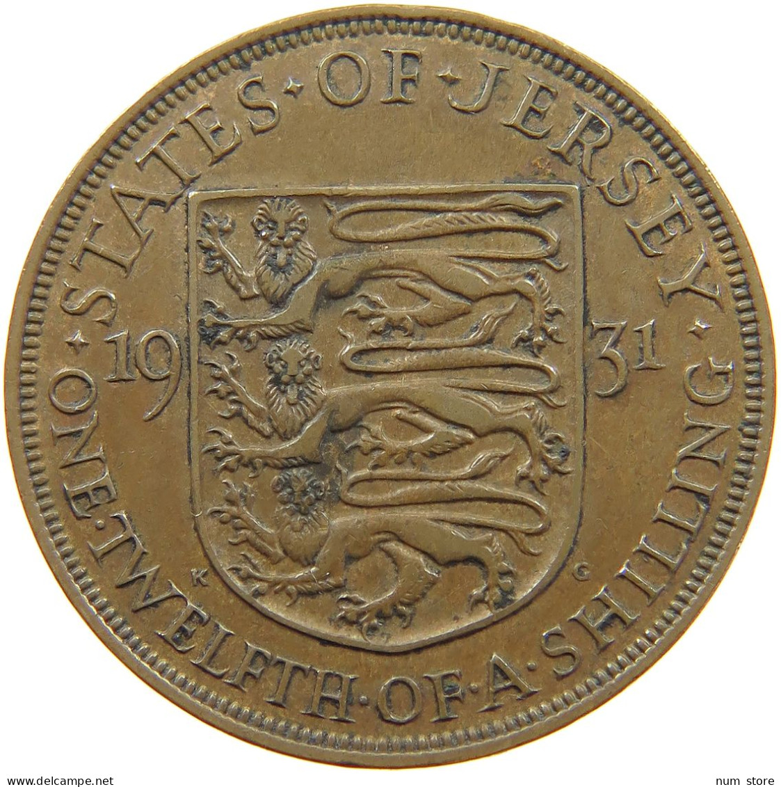JERSEY 1/12 SHILLING 1931 George V. (1910-1936) #a084 0029 - Jersey