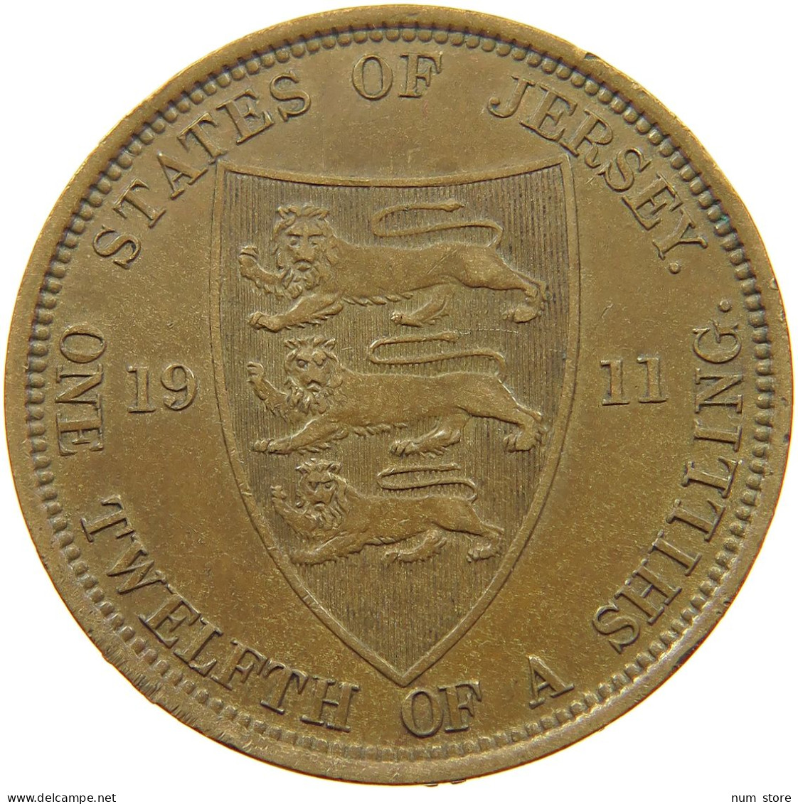 JERSEY 1/12 SHILLING 1911 George V. (1910-1936) #a084 0031 - Jersey