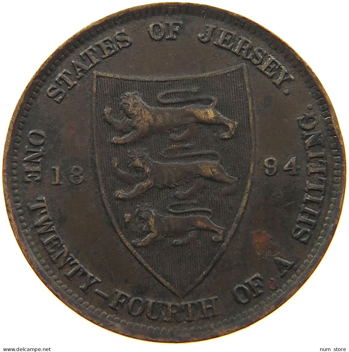 JERSEY 1/24 SHILLING 1894 Victoria 1837-1901 #a010 0479 - Jersey
