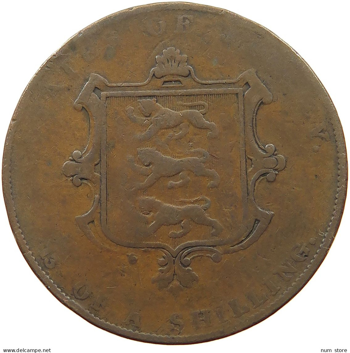 JERSEY 1/13 SHILLING 1844 Victoria 1837-1901 #a009 0359 - Jersey