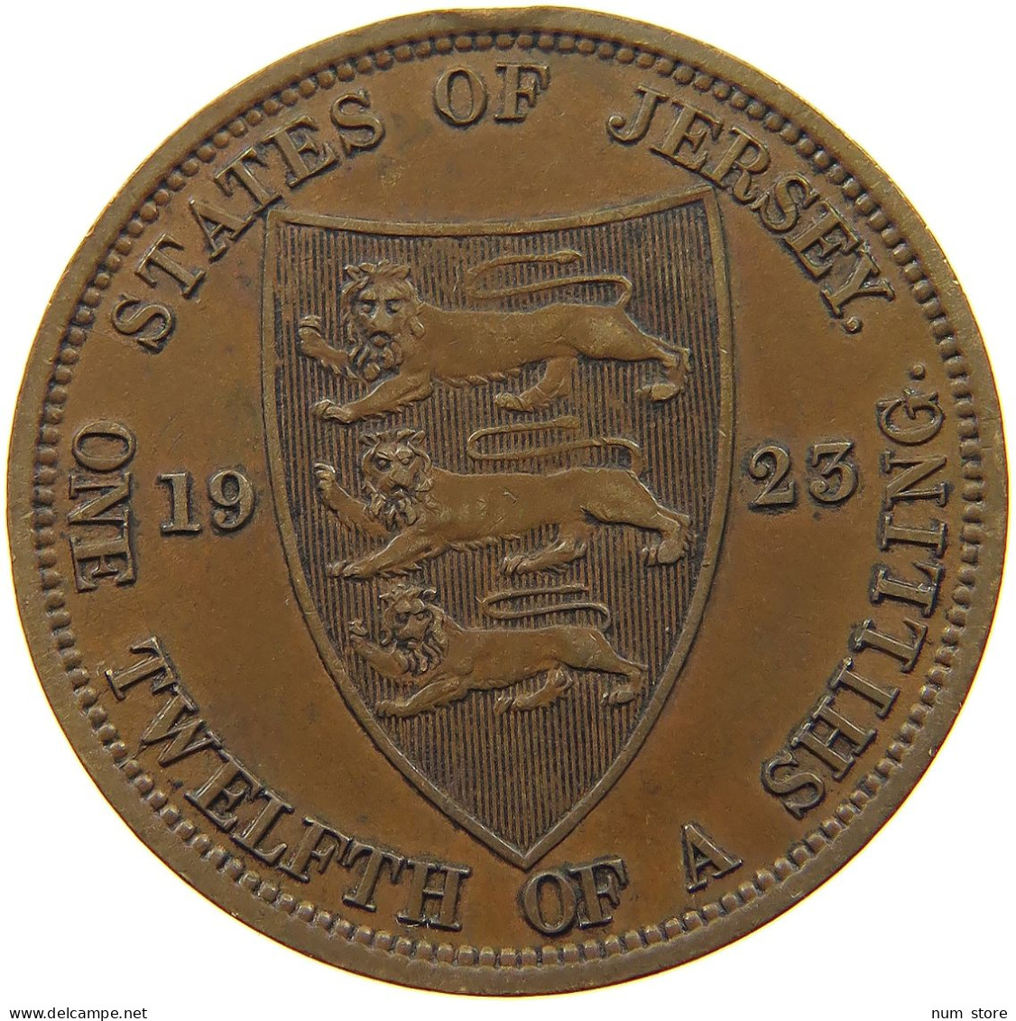 JERSEY 1/12 SHILLING 1923 George V. (1910-1936) #a009 0291 - Jersey