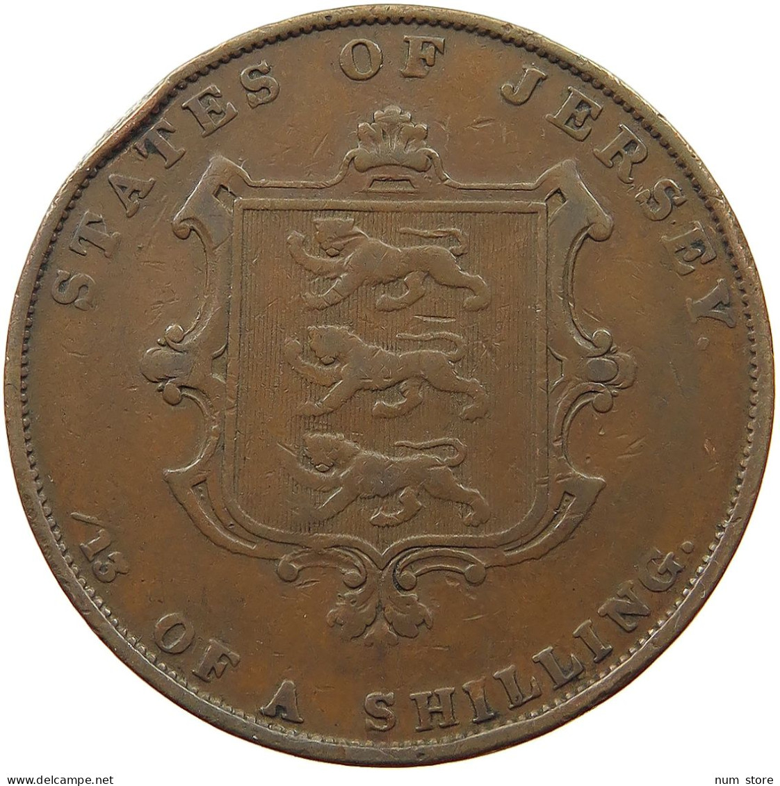 JERSEY 1/13 SHILLING 1851 Victoria 1837-1901 #a009 0351 - Jersey