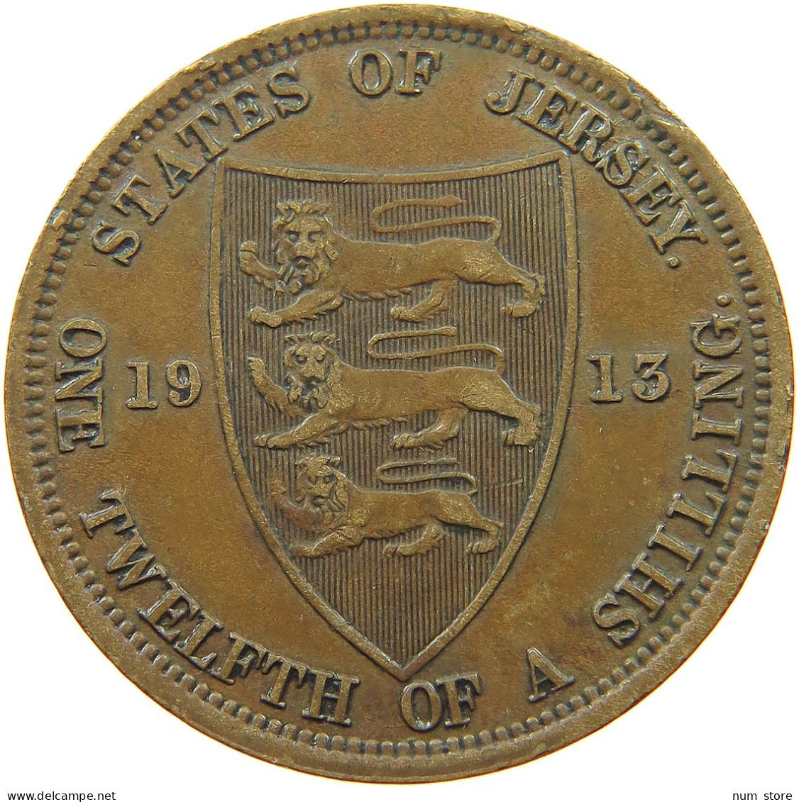 JERSEY 1/12 SHILLING 1913 George V. (1910-1936) #a008 0071 - Jersey