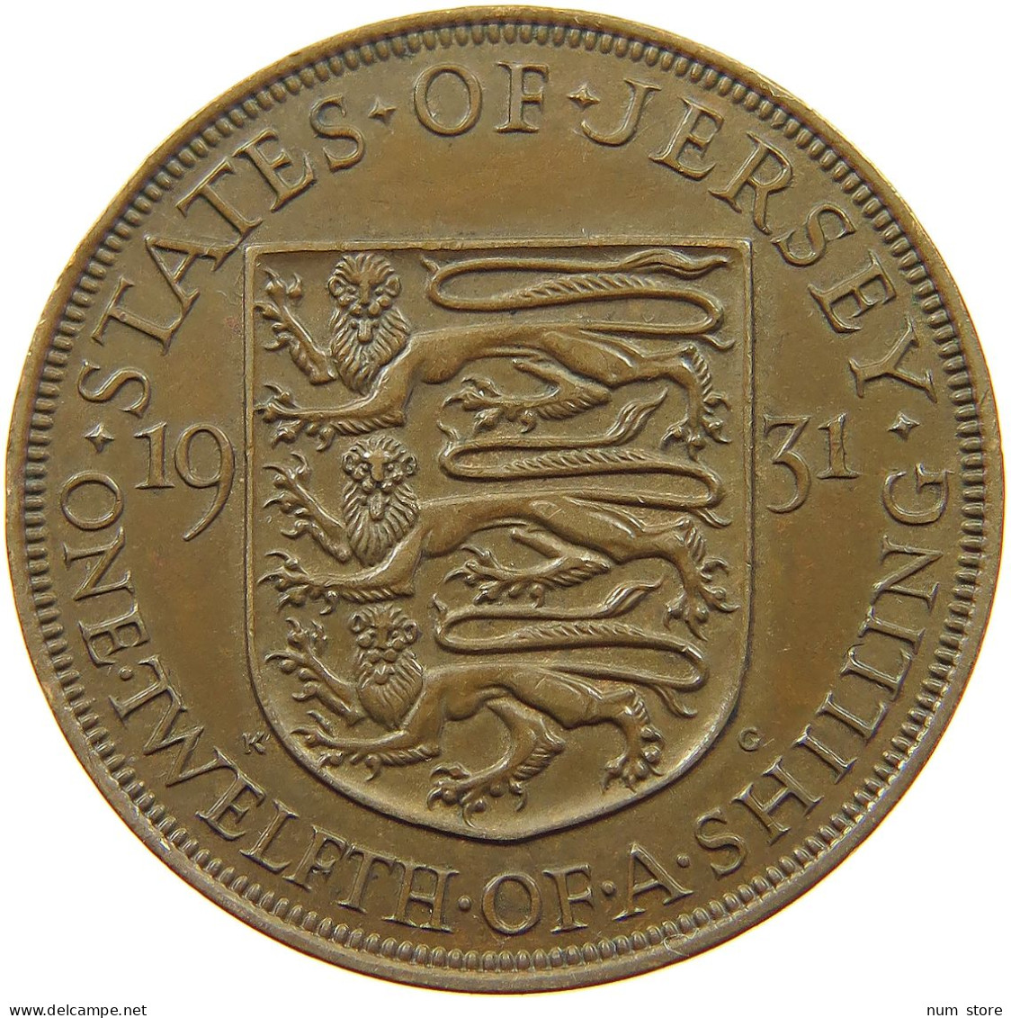 JERSEY 1/12 SHILLING 1931 George V. (1910-1936) #a007 0415 - Jersey