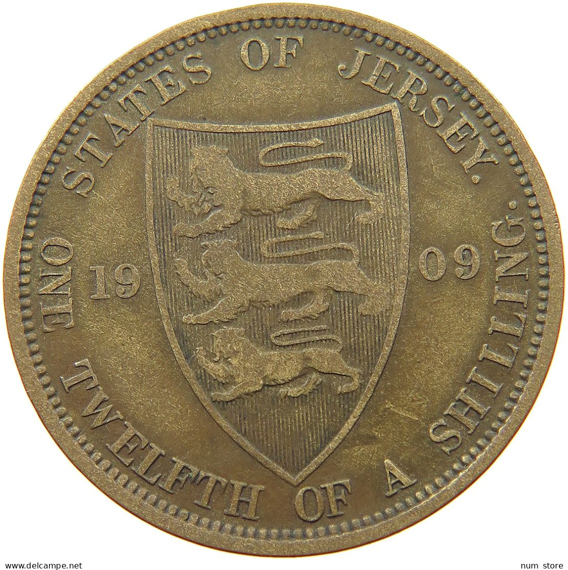 JERSEY 1/12 SHILLING 1909 Edward VII., 1901 - 1910 #a008 0069 - Jersey