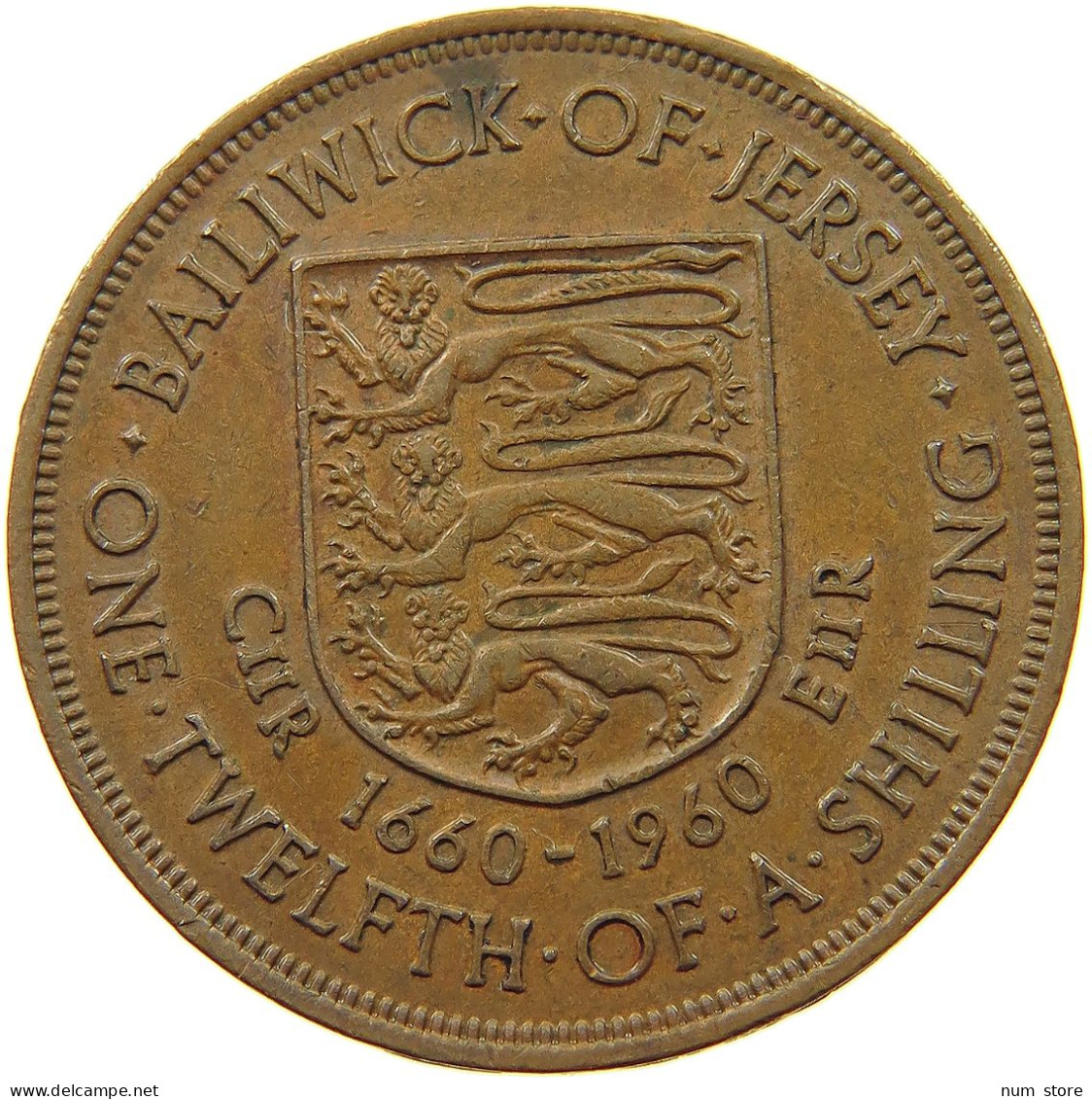 JERSEY 1/12 SHILLING 1960 Elizabeth II. (1952-2022) #a008 0029 - Jersey