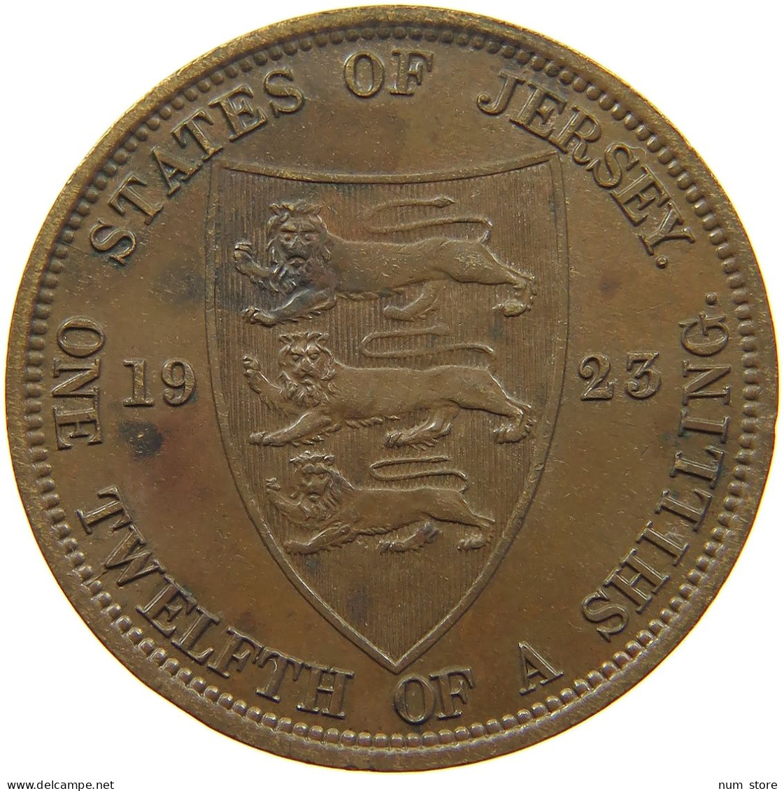 JERSEY 1/12 SHILLING 1923 George V. (1910-1936) #a065 0537 - Jersey