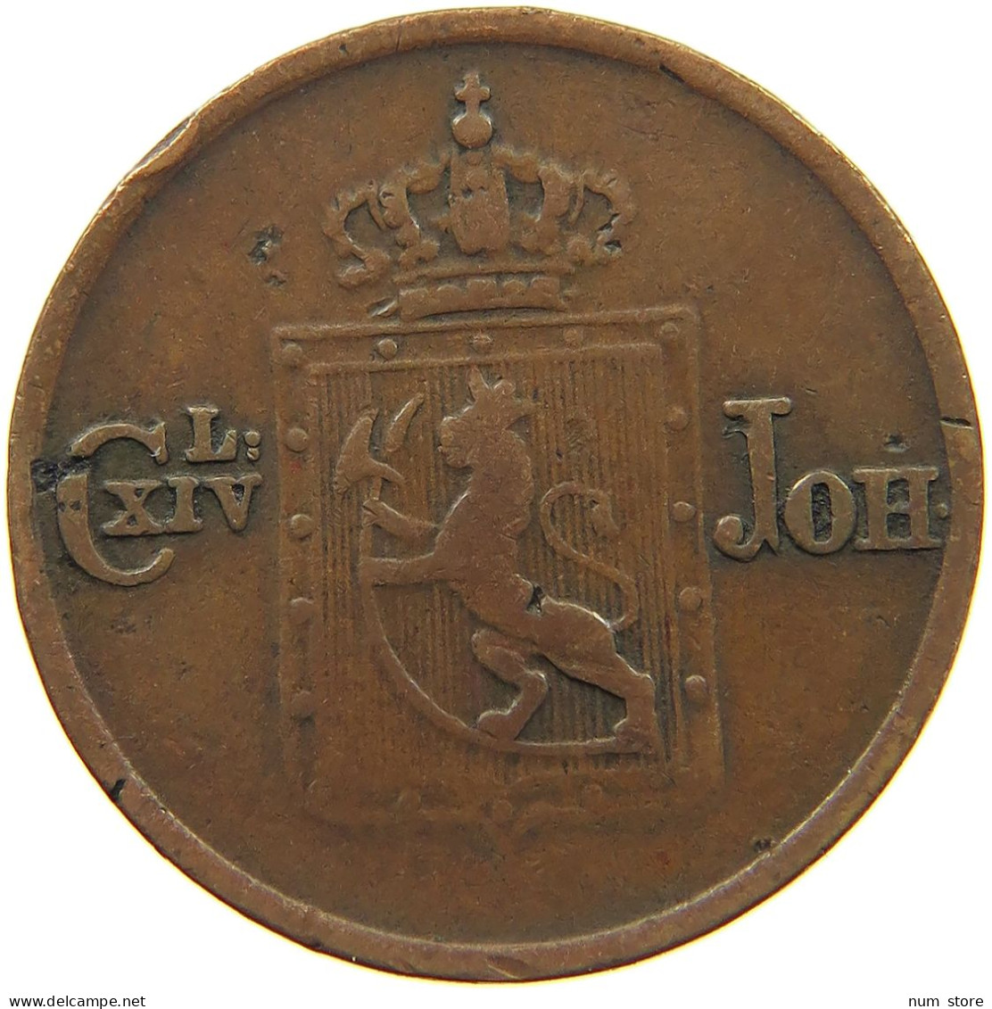 NORWAY 1/2 SKILLING 1841 Karl XIV. Johann (1818-1844) #c022 0247 - Norvège