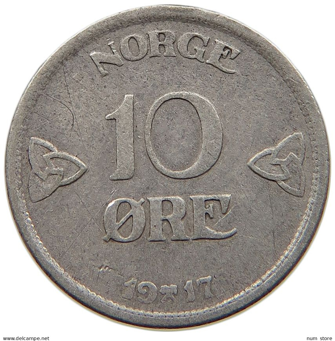 NORWAY 10 ÖRE 1917 HAAKON VII. 1905-1957 #c004 0129 - Norvège