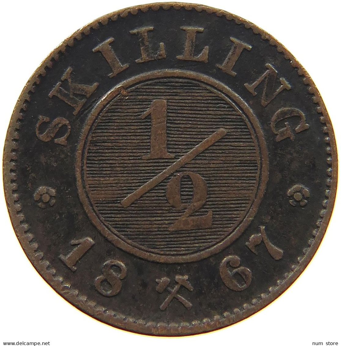 NORWAY 1/2 SKILLING 1867 Karl XV. (1859-1872) #c006 0283 - Norvège