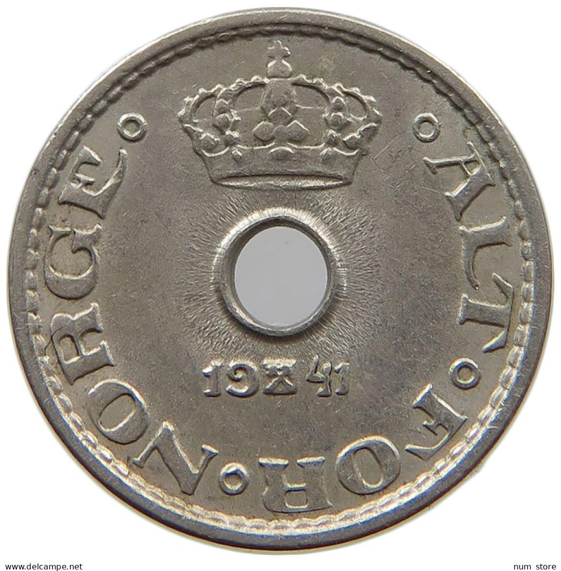 NORWAY 10 ÖRE 1941 HAAKON VII. 1905-1957 #a089 0247 - Norvège