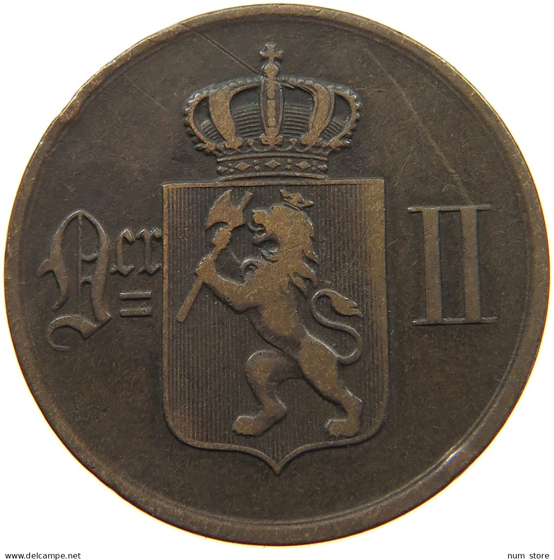 NORWAY 5 ÖRE 1876 Oscar II. (1872-1907) #a066 0147 - Norvège