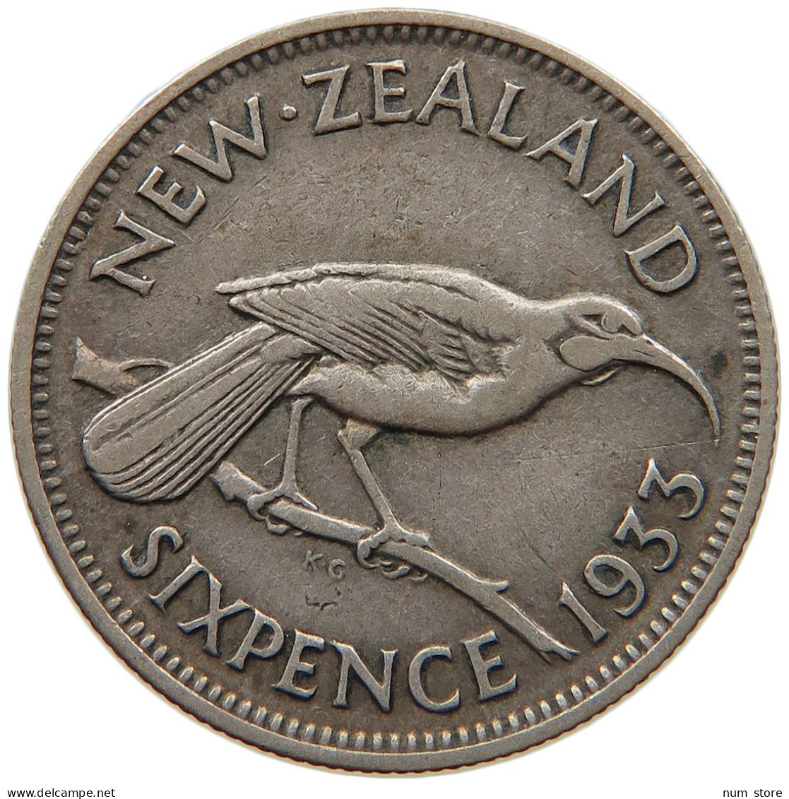 NEW ZEALAND 6 PENCE 1933 George V. (1910-1936) #s017 0061 - New Zealand