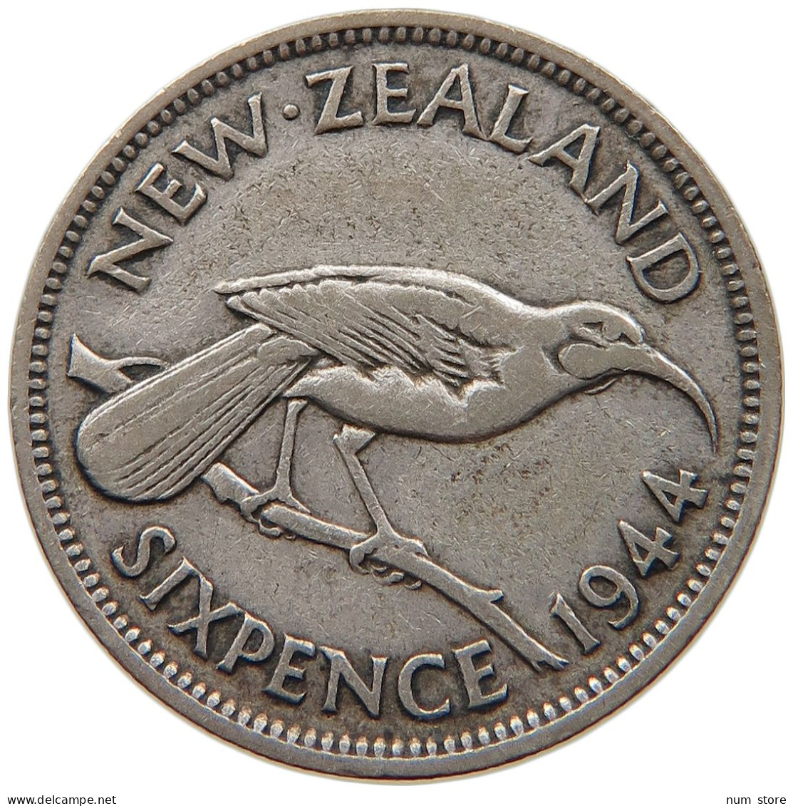 NEW ZEALAND 6 PENCE 1944 George VI. (1936-1952) #s017 0025 - New Zealand