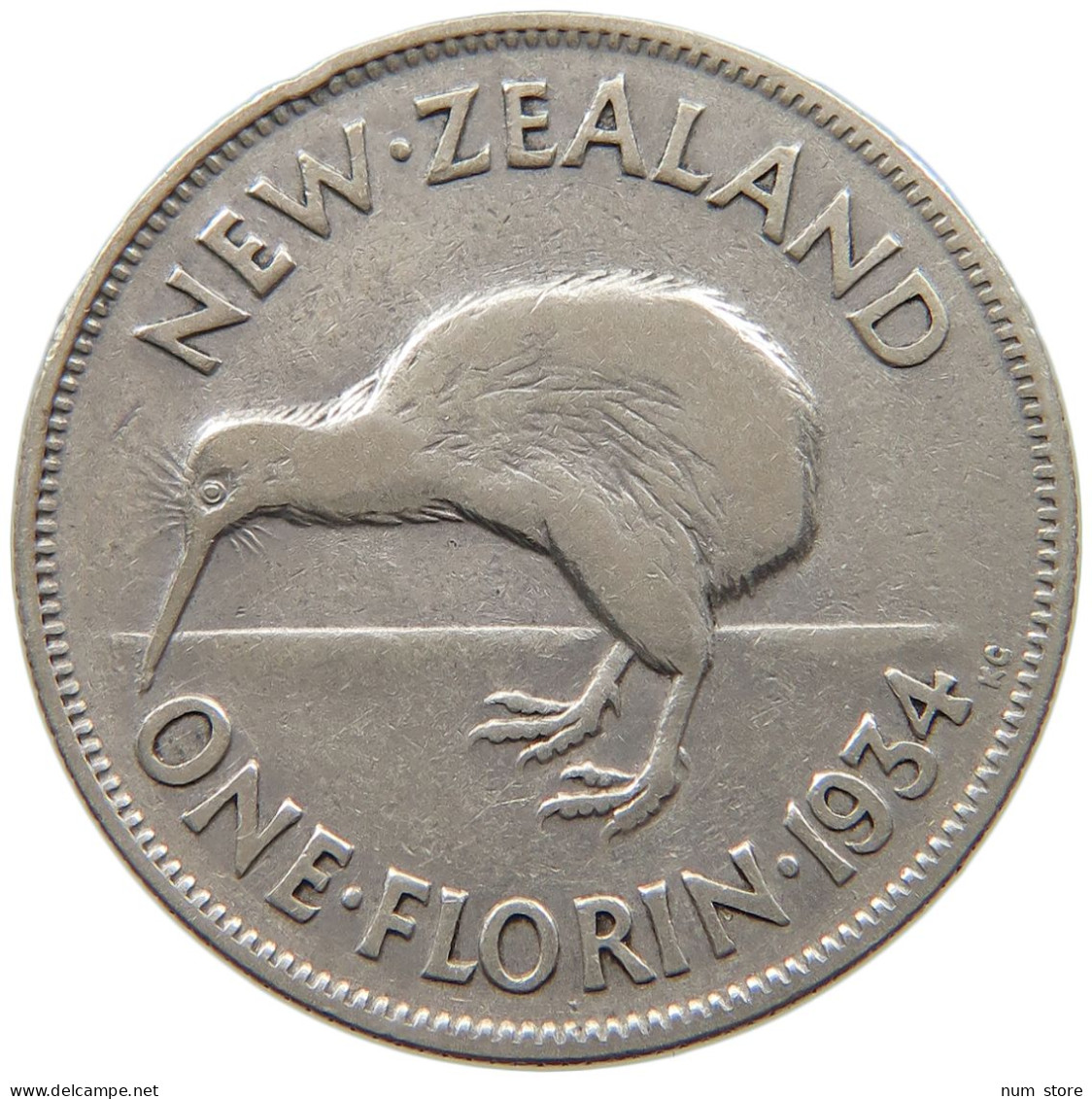 NEW ZEALAND FLORIN 1934 George V. (1910-1936) #c081 0659 - New Zealand