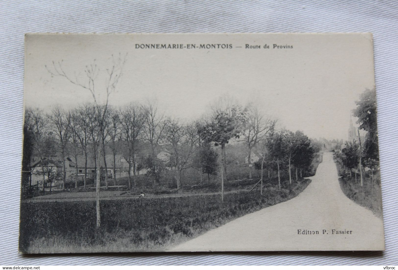 Cpa 1939, Donnemarie En Montois, Route De Provins, Seine Et Marne 77 - Donnemarie Dontilly