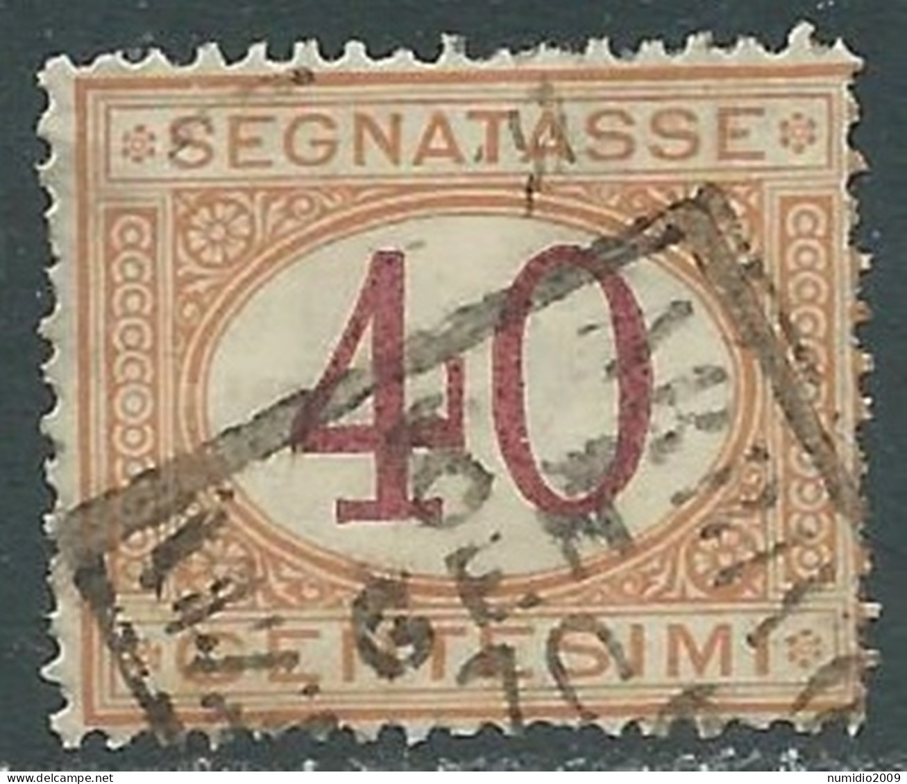 1870-74 REGNO SEGNATASSE USATO 40 CENT 3° GIORNO DI EMISSIONE - RC33 - Segnatasse