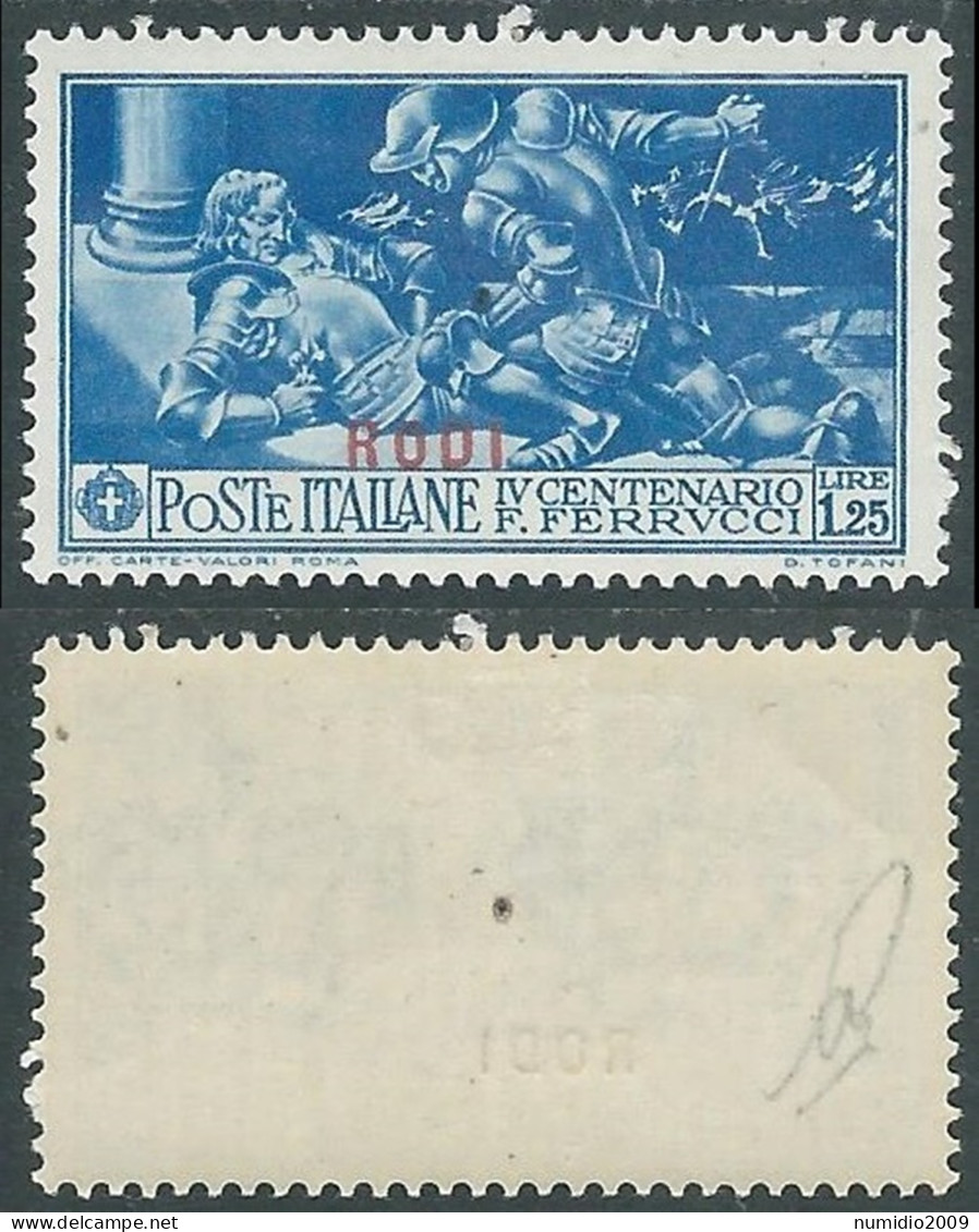 1930 EGEO RODI FERRUCCI 1,25 LIRE MH * - RC12-10 - Aegean (Rodi)
