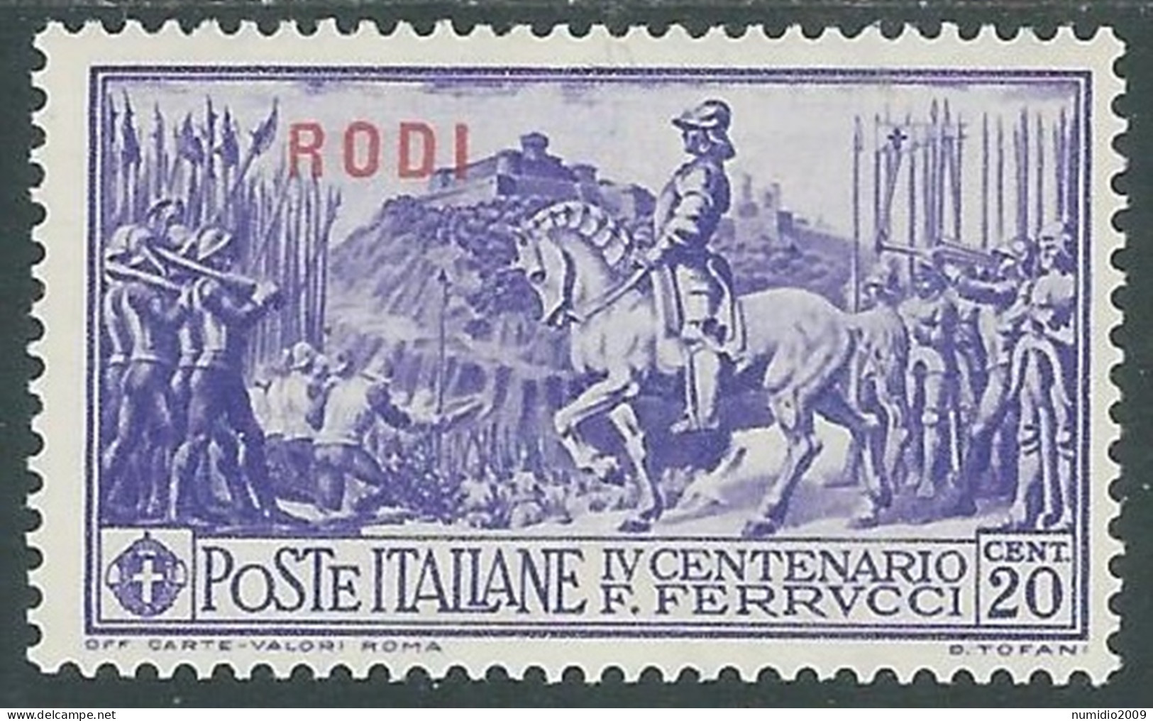 1930 EGEO RODI FERRUCCI 20 CENT MH * - RC12-10 - Egée (Rodi)