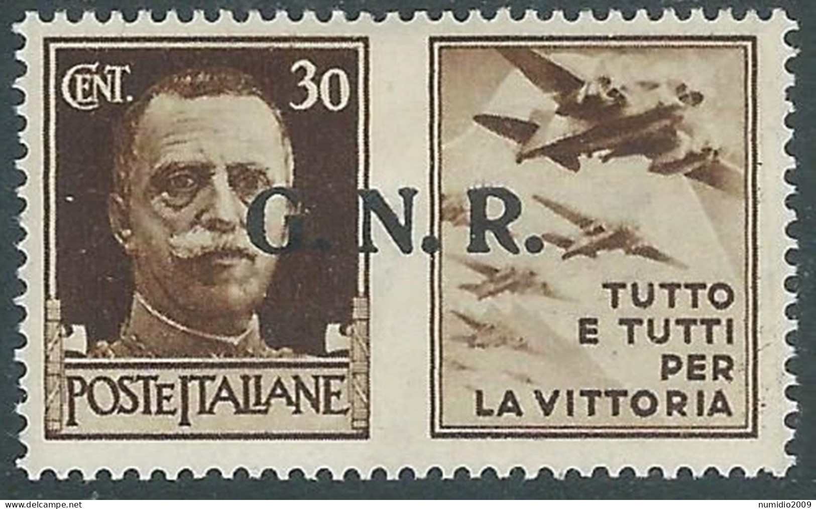 1944 RSI PROPAGANDA DI GUERRA GNR 30 CENT I TIPO MH * - RC14-5 - Propaganda Di Guerra