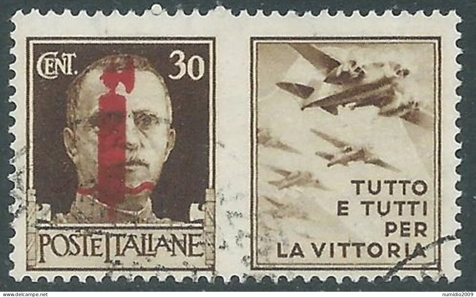 1944 RSI PROPAGANDA DI GUERRA USATO 30 CENT - RC13-5 - Propaganda Di Guerra