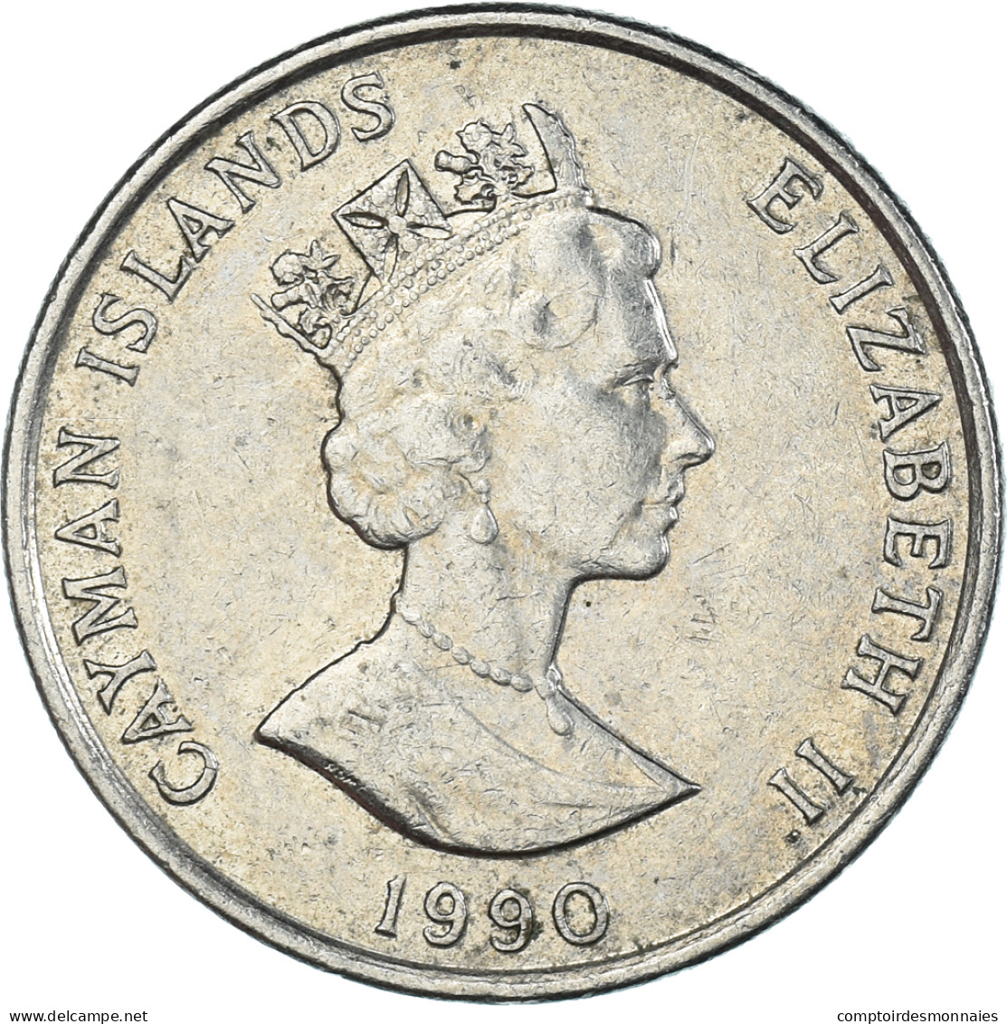 Monnaie, Îles Caïmans, 25 Cents, 1990 - Cayman (Isole)