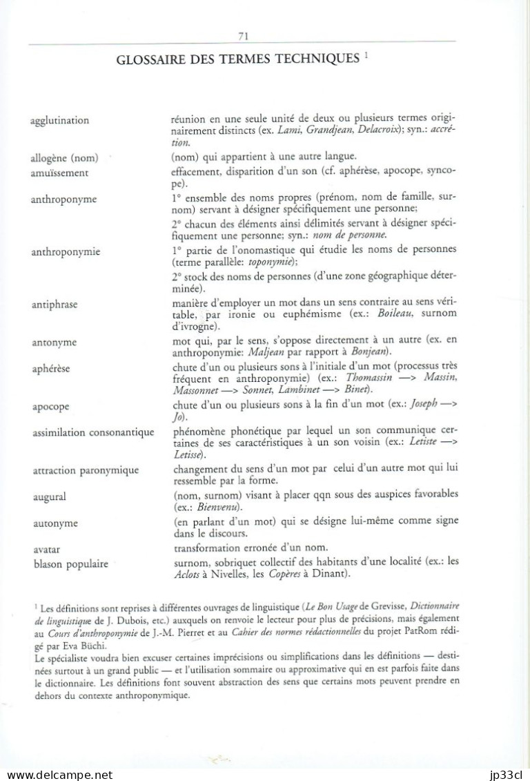 Dictionnaire des noms de famille en Belgique romane et dans les régions limitrophes par Jules Herbillon et Jean Germain