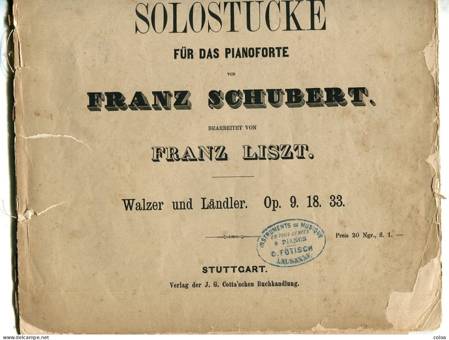 Partition Sonaten Und Solostücke Für Daspianoforte Von Franz Schubert Bearbeitet Von Franz Liszt 1870 - S-U