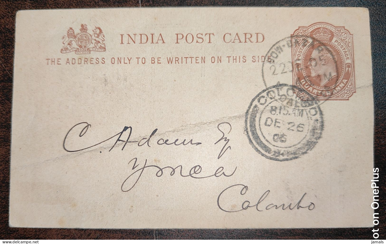 Br India King Edward Postal Card, Advertising, Christian Association, Christianity, Used As Scan - 1902-11  Edward VII