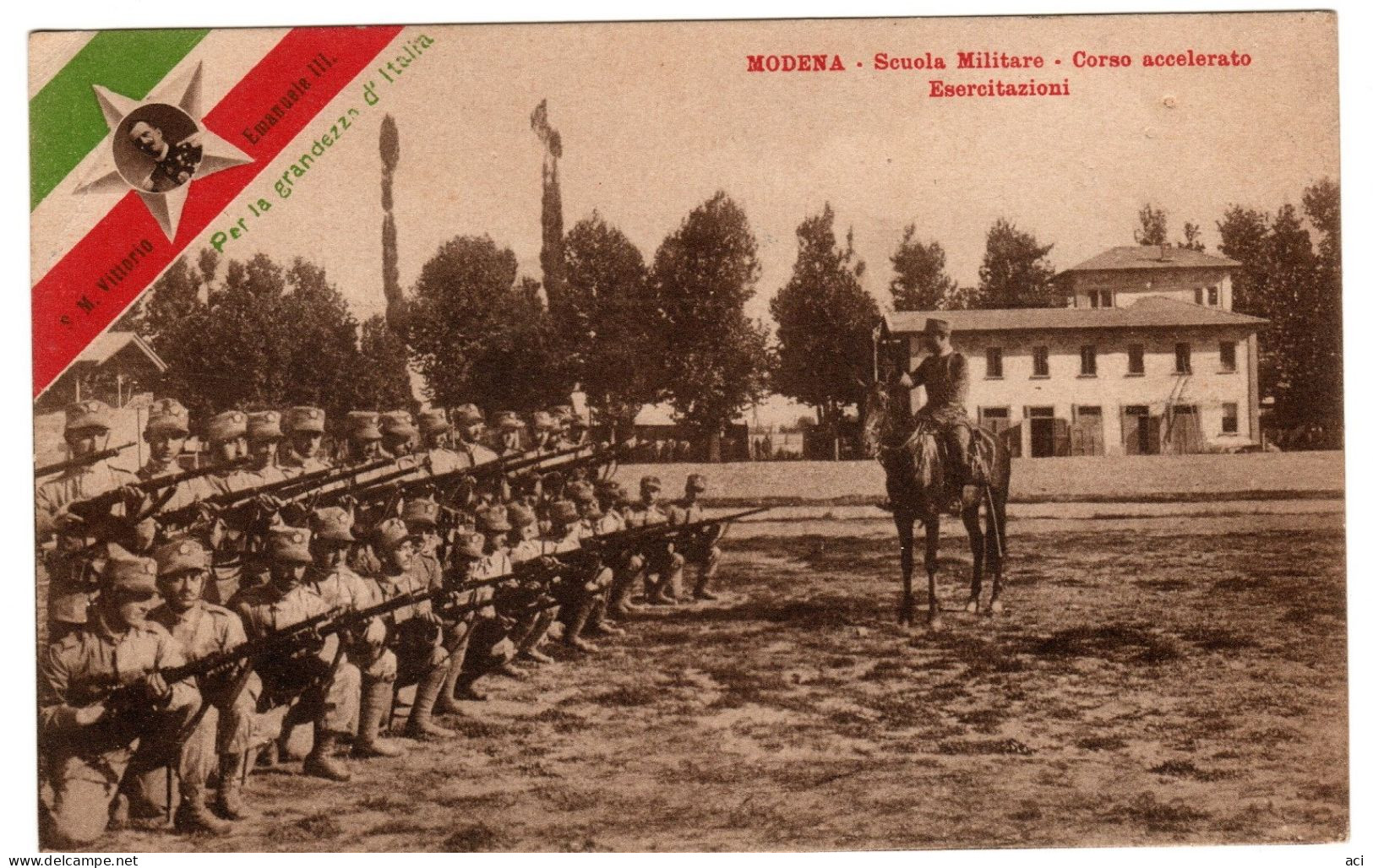 Italia  1908 Cartolina Scuola Militare Modena Nuova, - Propagande De Guerre