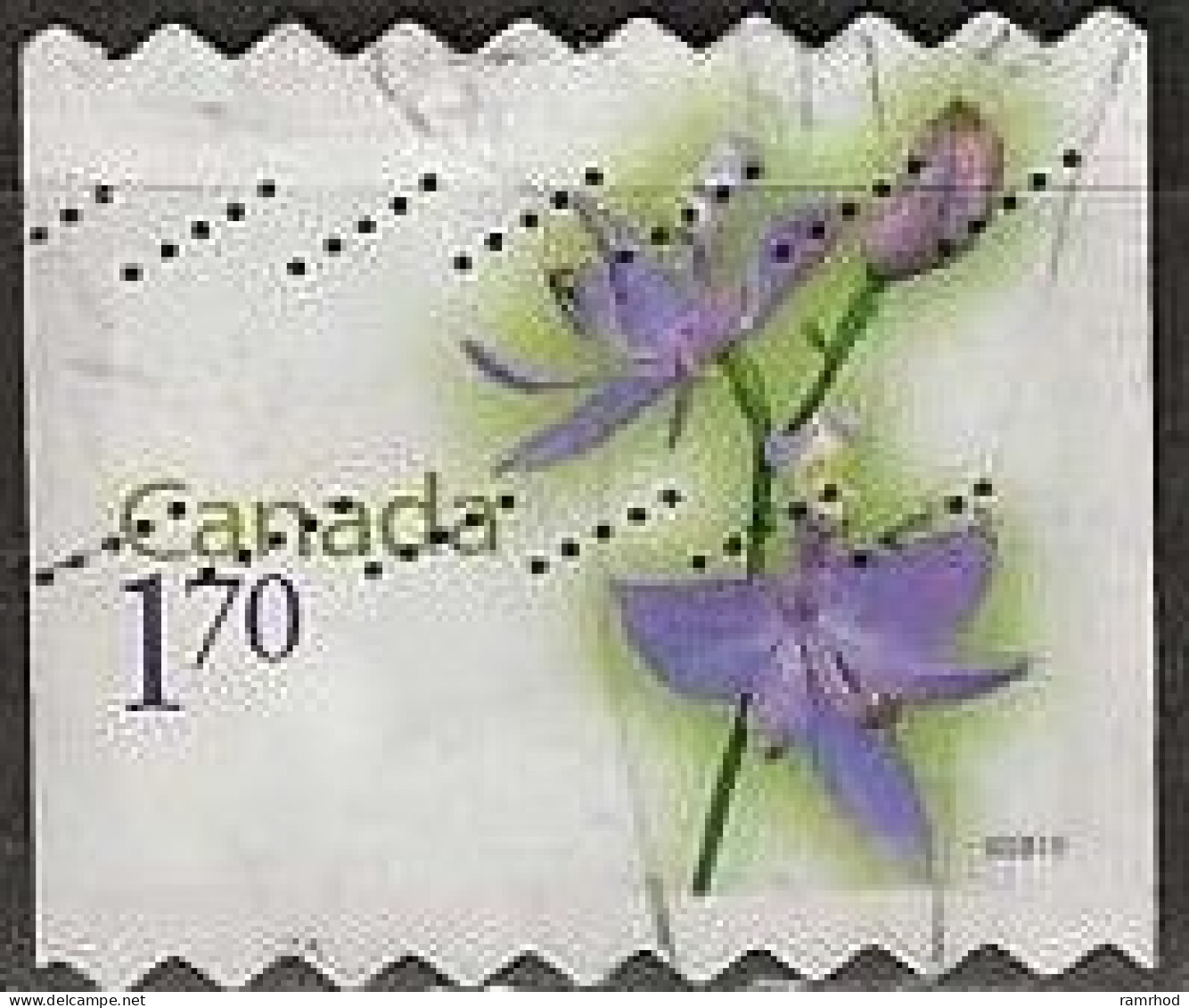 CANADA 2010 Flowers. Wild Orchids - $1.70 - Grass Pink (Calopogon Tuberosus) FU - Oblitérés