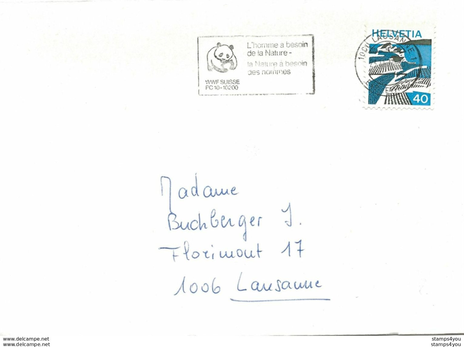 256 - 32 - Enveloppe Avec Rare Oblit Mécanique WWF" - Brieven En Documenten