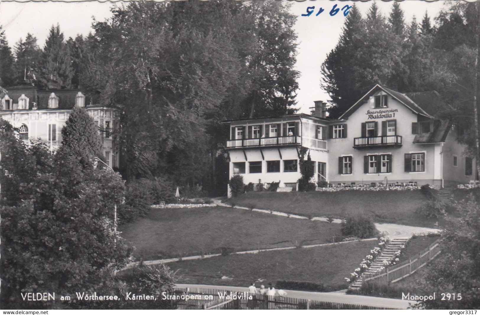 D7448) VELDEN Am Wörthersee - Kärnten - Strandpension WALDVILLA - Schöne Alte S/W AK - Velden