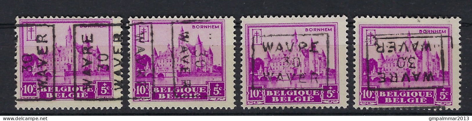 Nr. 308 Kasteel Bornem Voorafstempeling Nr. 6000 A + B + C + D WAVRE 30 WAVER  ; Staat Zie Scan ! LOT 353 - Rollenmarken 1930-..