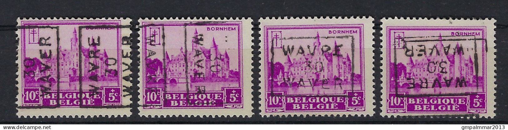 Nr. 308 Kasteel Bornem Voorafstempeling Nr. 6000 A + B + C + D WAVRE 30 WAVER  ; Staat Zie Scan ! LOT 353 - Roller Precancels 1930-..