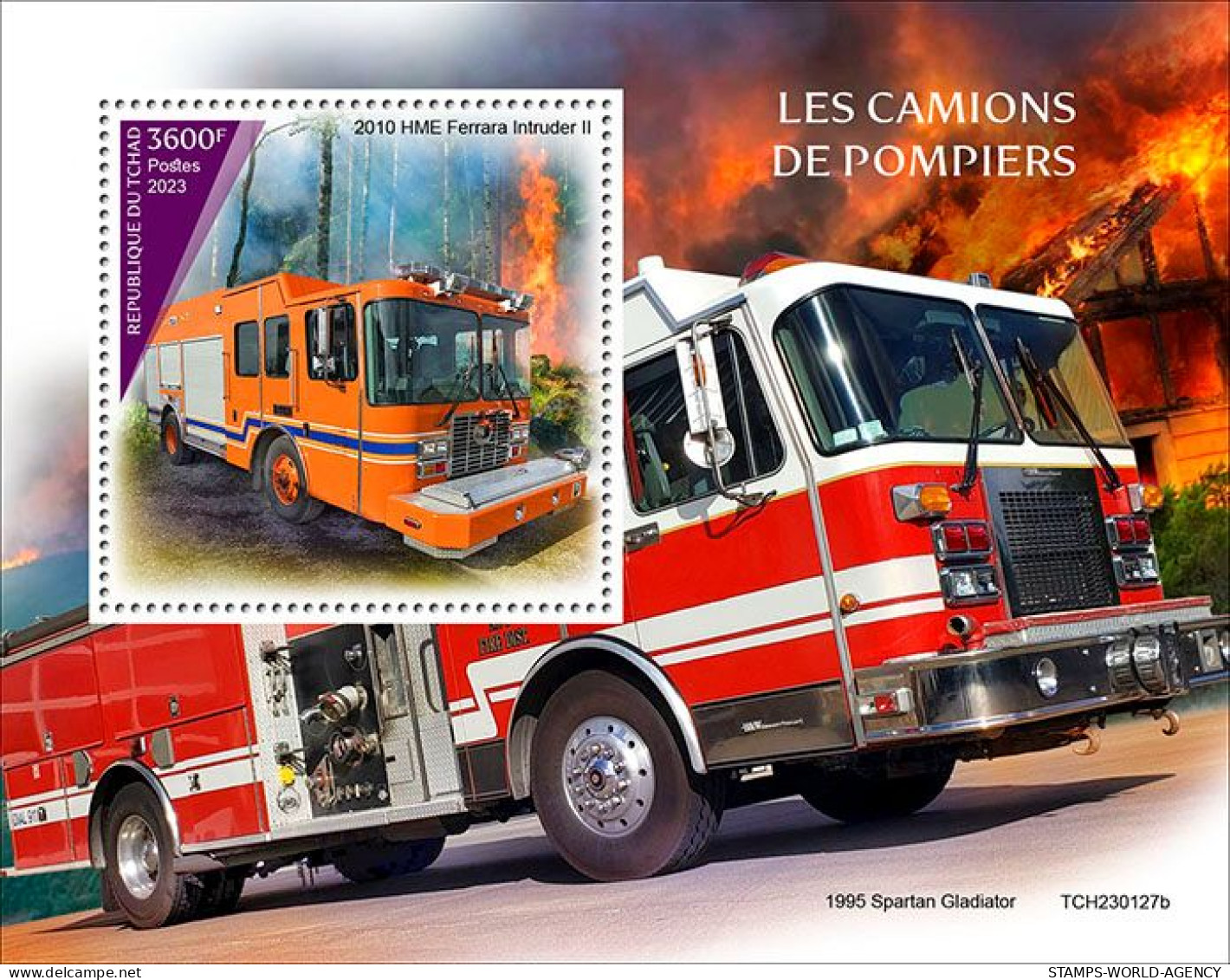 2023-04 - CHAD-  FIRE ENGINES        1V  MNH** - LKW