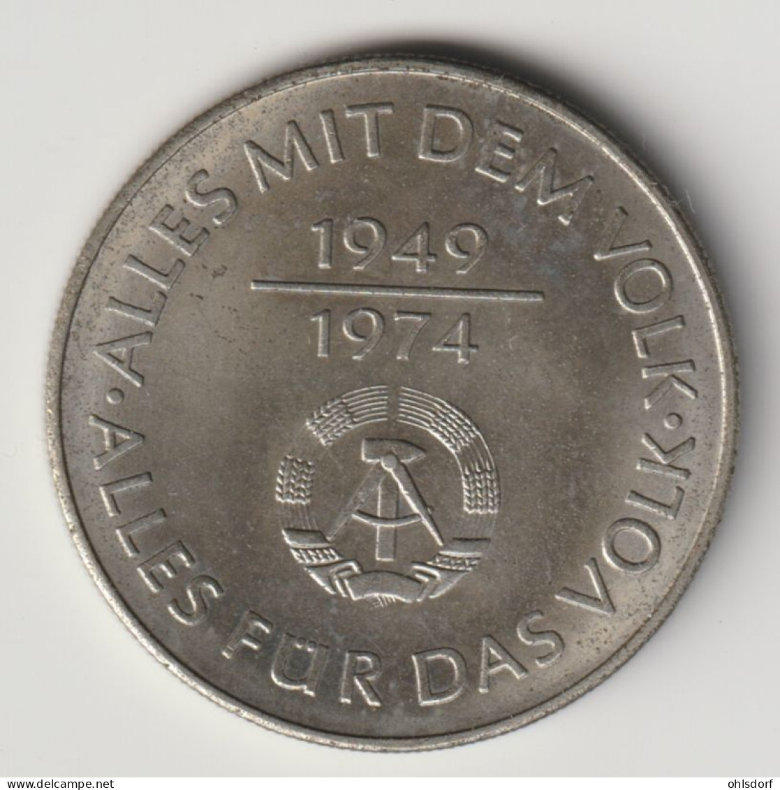 DDR 1974: 10 Mark, 25 Jahre, KM 50 - 10 Marcos